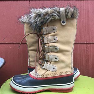 Sorel Joan of Arctic Red Soled Snow Boots Women's Size 8